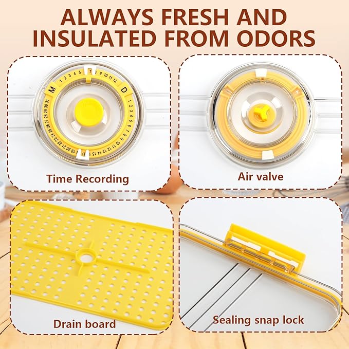 Bread Box For Kitchen Countertop,Yellow Bread Containers Storage Airtight Loaf,Plastic Breadbox,Bread Storage For Homemade Bread,Clear Fresh Bread Keeper
