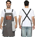 Kitchen Apron - 3 Large Pockets, Cross Back Apron With Adjustable Straps, Cooking Kitchen Chef Apron For Women And Men, Wear-Resistant & Easy To Clean.