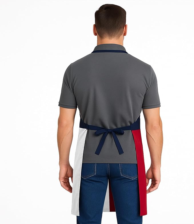 Kitchen Apron With Pockets Texas Flag Lone Star Applique,2 Front Pockets,Adjustable Neck Trap for Bistro BBQ