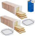 Tiawudi 2 Pack Bread Box, Plastic Bread Container, Bread Storage for Kitchen Counter, Bread Keeper with Airtight Lid, Tall Bread Saver, Sandwich Bread Holder, 5.6 Qt / 5.3L Each