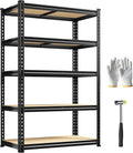 Bepatio Garage Shelving 2020LBS Storage Shelves 72.05" H Metal Shelving Heavy Duty Pantry Shelves Adjustable Garage Shelf for Kitchen Warehouse Basement, 35.43" W x 11.81" D x 72.05" H