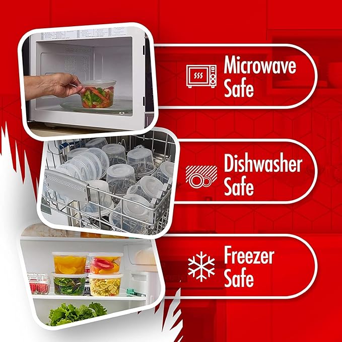Deli Containers with Lids Leakproof - 240 Pack BPA-Free Plastic Microwaveable Clear Food Storage Container Premium Heavy-Duty Quality, Freezer & Dishwasher Safe (16oz 240 Sets)
