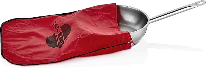 SAFLON Stainless Steel Tri-Ply Capsulated Bottom 12 Inch Stir Fry Pan with Glass Lid, Induction Ready, Oven and Dishwasher Safe