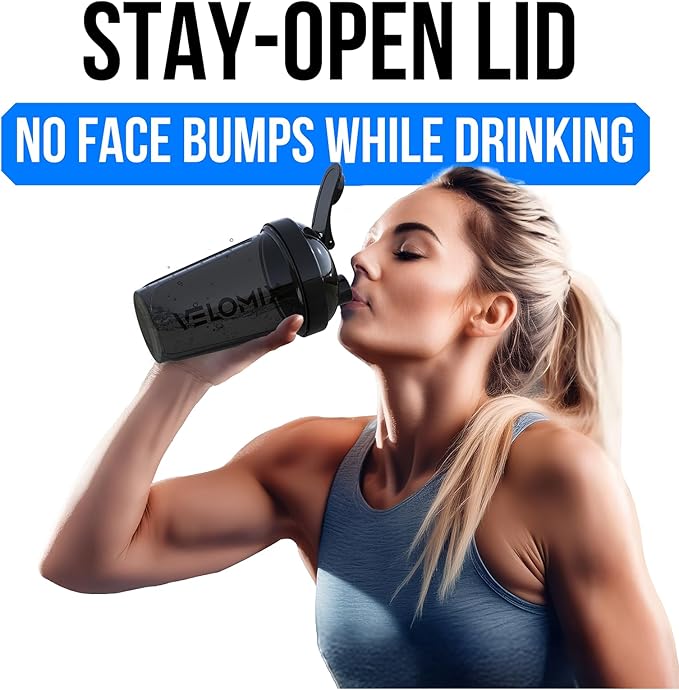 VELOMIX -6 PACK- Shaker Cups for Protein Shakes 20 oz - 6x Wire Whisk | Leak Proof Protein Shaker Bottle for Protein Shakes, Shaker Bottle Pack for Pre & Post Workout, Shaker Cup (Muted Contrast)