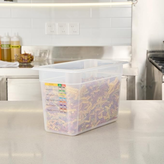 Restaurantware Food Storage Container 1 Pack of 12.7 x 6.8 x 7.8 Inches Plastic Stackable Storage Box White Reusable Label Container Dishwasher Safe For Restaurants And Kitchens