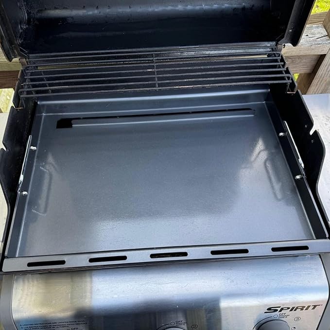 6787 Full Size Griddle with Handles for Weber Spirit I & II 300 Series, Flat Top Grill Insert Replacement for Weber GS4 Spirit 2 Grill Parts E310 E320 S310 S320, Non-stick Carbon Steel, Black