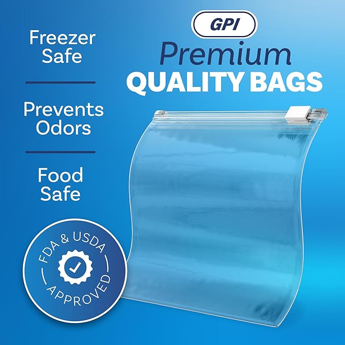 1000 Count - Slider Zip Food Storage Snack Bags, 6" x 6" (1 Pint) 3 Mil Heavy Duty, Strong & Durable For Freezer Storage, For Sandwiches, Snacks & More. GPI