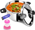 Stainless Steel Pressure Cooker 12 quart Peterboo Induction Compatible Thickened Pressure Cooker with Spring Valve Safeguard Devices, Compatible with Gas & Induction Cooker 8-12 people Use