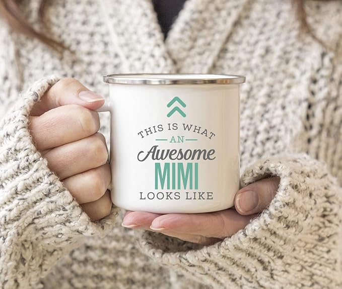 Andaz Press 11oz. Stainless Steel Campfire Coffee Mug Gift, This is What an Awesome Mimi Looks Like, 1-Pack, Birthday Gift Ideas Coworker Him Her, Includes Gift Box