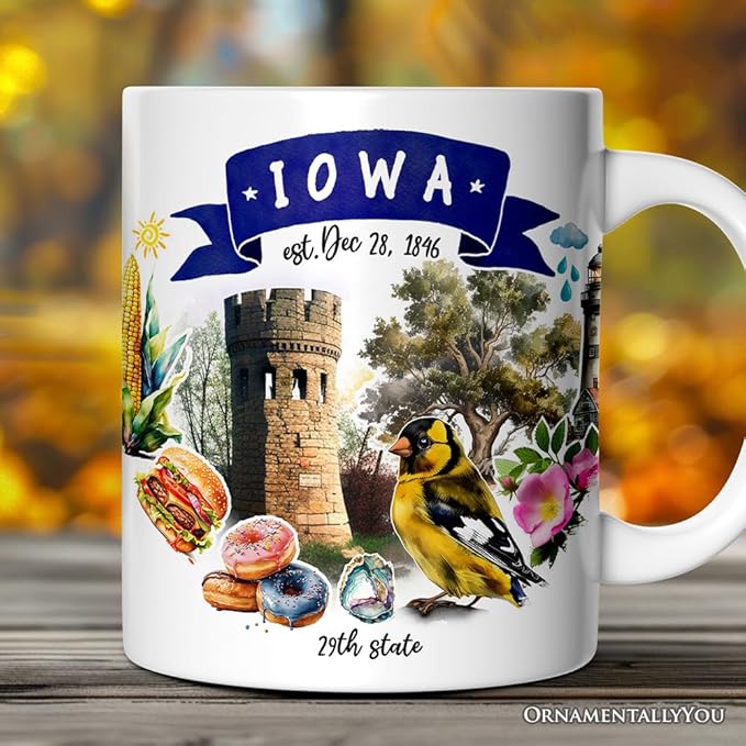 OrnamentallyYou Artistic Iowa State Themes and Landmarks Mug