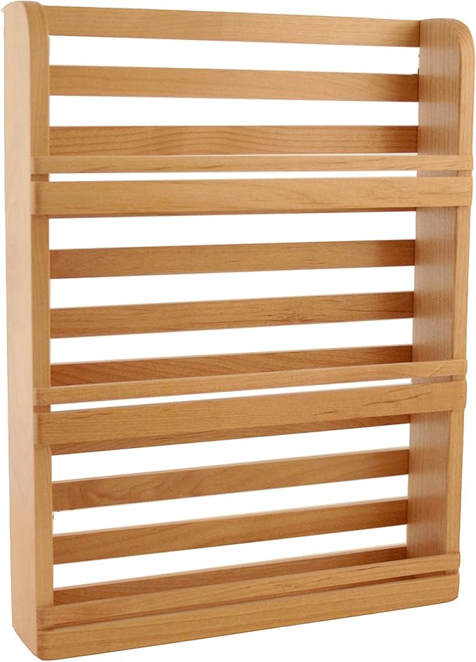 Out of the Woods of Oregon SOLID RED ALDER WOOD SPICE RACK (ALDER, 3 TIER)