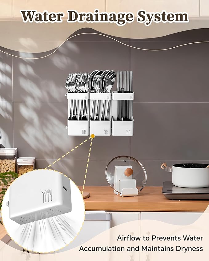 Magnetic Straw Holder for Cabinet Door, Silicone Straw Organizer,Straws Storage Container with Double Sided Adhesive,Reusable Straw Dispenser for Kitchen Fridge Cupboard (White)