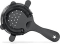 Homestia Hawthorne Cocktail Strainer - Stainless Steel Bar Strainer for Bartending, Bar Tool Drink Strainer for Bartenders and Mixologists, Martini Strainer for Boston Shaker Mixing Glass (Black)