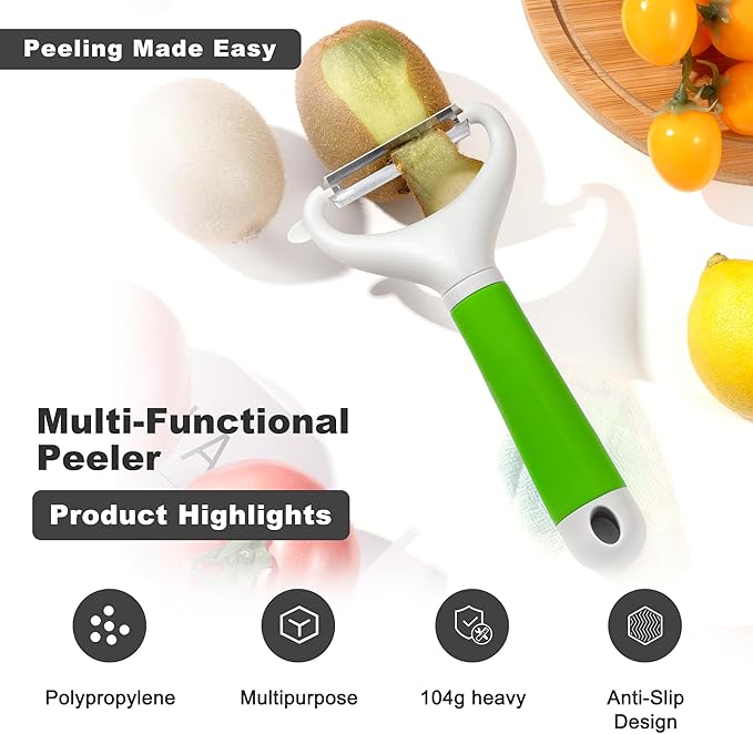 Li&Zhao Potato Peelers - Y-Shaped Potato Peelers with Non-Slip Silicone Handle, Vegetable Peelers for Kitchen, Doesn’t Ruin Manicure Silky Effortless Peel Potatoes, Carrots, Apples, Veggies and More