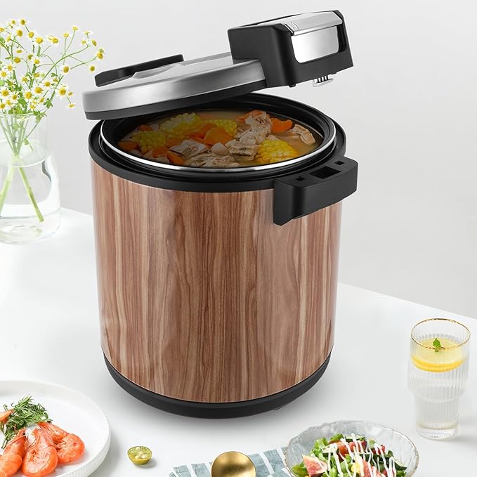 120 Cup Commercial Rice Warmer Stainless Steel Electric Non-Stick Pot 6.08Gal Food Warmers Heavy Duty Rice Food Warmer Warm Function Only NOT Cooker for Restaurant Family Catering Party