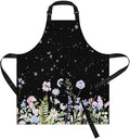 Apron with Pockets for Woman - Adjustable Kitchen Cooking Apron Chef Apron for Grilling BBQ Baking