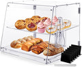Bakery Display Case, Pastry Display Case Countertop 2 Tier Tray, Display Cabinet Box for Baking Enthusiasts, Acrylic Clear Boxes for Bread Pastry Desserts Food Cookie