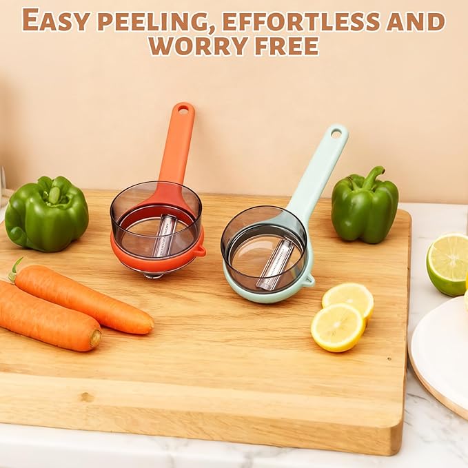 Box Storage Kitchen Peeler, Box Storage Kitchen Special Fruitpeeler, Double-Sided Stainless Steel Multi-function Peeler for Home Kitchen (2PCS Mixed)