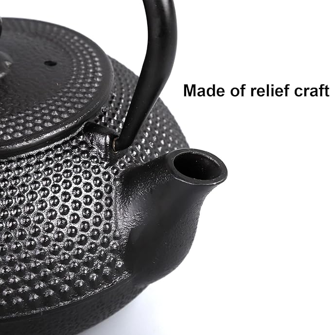 PARACITY Cast Iron Teapot Japanese Tetsubin Coated with Stainless Steel Infuser, Stovetop Tea Kettle for Boiling Hot Water Tea, Mothers Day Gifts from Daughter/Son 23.5 Oz /700 Ml