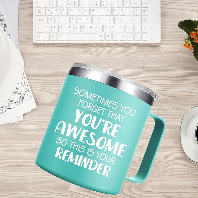 Birthday Gifts for Women - Sometimes You Forget You Are Awesome Mug - Inspirational Presents for Women Sister Mom Daughter, Teacher Gifts 14OZ Green
