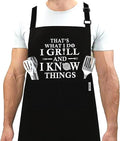 Funny Grilling Aprons for Men with Pockets BBQ Novelty Cooking Apron for Son Grandad Christmas Fathers Day Gift