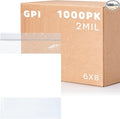 1000 Count, 6" x 8" Zip Bags, 2 Mil Thick Clear Plastic Reclosable Zipper Lock Bags with Write-on White Block, with Resealable Zip Top Lock for Food Storage, Sandwiches, Jewelry, Candy.