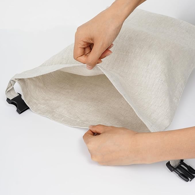 2 Pack 100% Linen Bread Bags for Homemade Bread Sourdough 13 x 19.6 Inch Reusable Bread Storage Bag 7.8 x 28.7 Inch for large Baguette (Light Apricot)