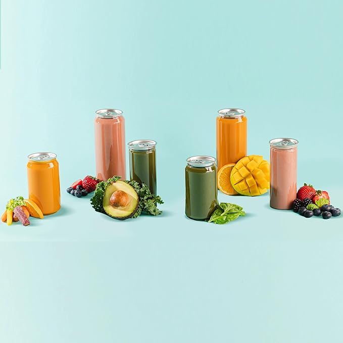 Hammont 200pk Plastic Juice Bottles with Caps – Sealable Smoothie, Boba, & Iced Coffee Cups – Reusable Clear Drink Containers – Compatible Automatic Cup Sealers (11.5 oz (330ml))
