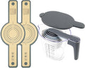 12-Piece Measuring Cups and Spoons Set with Stackable Measuring Cup, Lid, and 2 Grey Silicone Bread Slings, Unique Kitchen Gadgets for Baking and Cooking, BPA-Free, Dishwasher Safe