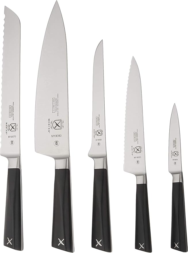 Mercer Culinary Züm 6-Piece Forged Block Set, Beech Wood and Glass