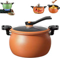 Multifunctional Large Capacity Non-Stick Pressure Cooker, Micro Pressure Cooker Pot, Non-Stick Surface, Visual Glass Lid, with Lid for Culinary Styles (Orange-8L)