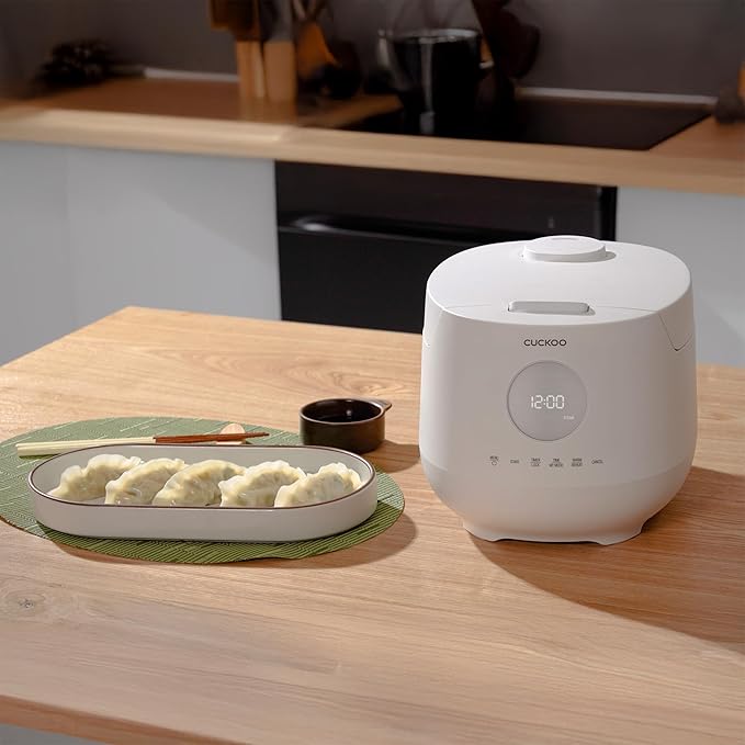 CUCKOO Micom Rice Cooker 6 Cup Uncooked / 12 Cup Cooked, Korean Fuzzy Logic Rice Cooker with Steam Tray, Versatile Food Steamer & Warmer with Non-Stick Inner Pot, Rice Maker, White (CR-0661F)