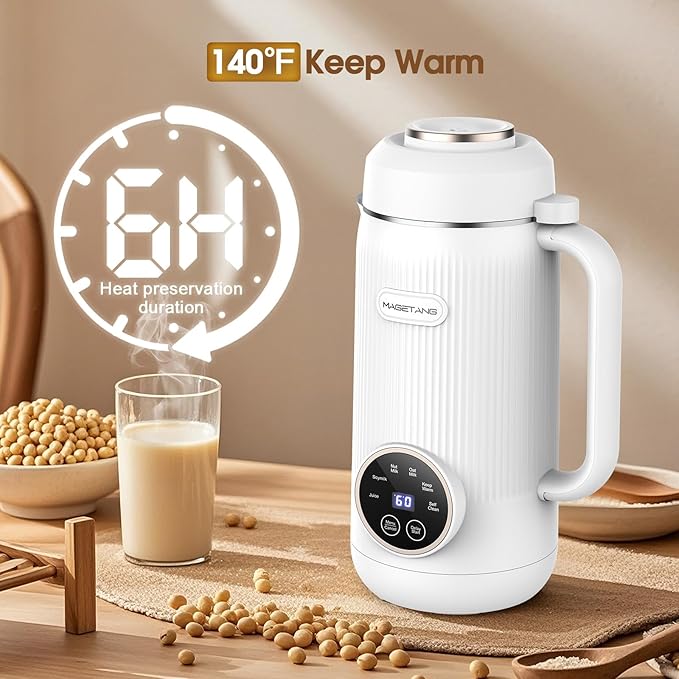 7 in 1 Nut Milk Maker Machine 28oz Automatic Milk Maker for Homemade Coconut, Oat, Soy, Plant-Based Milk, Juice with 18H Delay Start/6H Keep Warm/Self Cleaning (Cream)