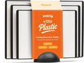 SMIRLY Plastic Cutting Board Set with Holder 3 Pieces, Non-Slip Dishwasher Safe Chopping Boards for Kitchen, Black & White
