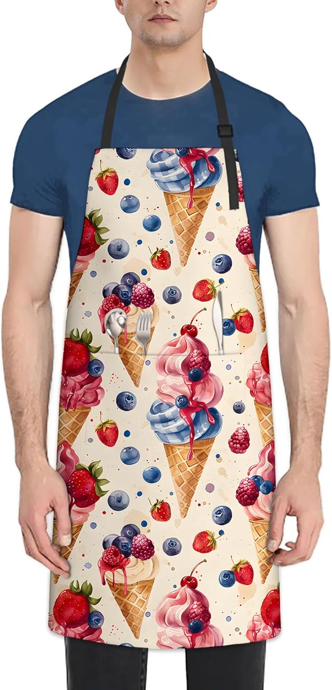 Cute Dolphin Apron for Women Men, Oxford Fabric Kitchen Cooking Chef Aprons