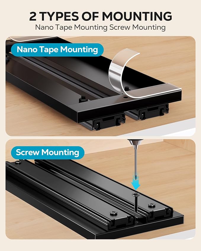 Nieifi Spice Rack Organizer for Cabinet, Vertical Spice Rack Pull Out, Easy to Install, Metal, 6.5''Wx10.35''Dx8.4''H, 1 Pack, 2 Tiers(Black)