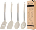 Kitchen Utensils Set Silicone Kitchen Utensils Set for Nonstick Cookware Perfect for Baking and Mixing,Spatula Set BPA Free Dishwasher Safe Khaki 4 Pack