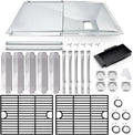 Grill Grease Tray Replacement Parts for Nexgrill 720-0888S, 720-0830X, Adjustable Drip Pan, Cooking Grid Grates, Heat Plates, Burner Tubes and Igniters Kits for Nexgrill 5 Burner & Nexgrill 4 Burner.