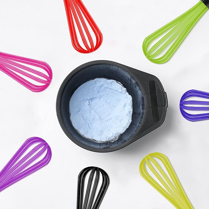 12 Pack Hair Color Whisk Mini Whisk for Hair Dye Color Mixing Christmas Gifts 7 x 1.2 in Salon Barber Plastic dressing Dye Kitchen Baking Cooking Mixer Tool