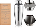 Cocktail Shaker, Martini Shaker, 24oz Stainless Steel, Leakproof Alcohol Bartending, Mirror Finish, Drink Shaker for Cocktails, Christmas Gifts for Men（Silver）