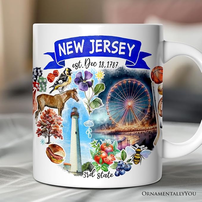 OrnamentallyYou Artistic New Jersey State Themes and Landmarks Mug