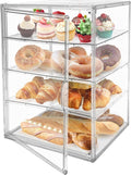 Extra Large 4 Tiers Clear Bread Box for Kitchen Counter, Acrylic Bread Keeper Stackable Storage Container Plastic Bread Bin Holder with Magnetic Door for Pantry Countertop