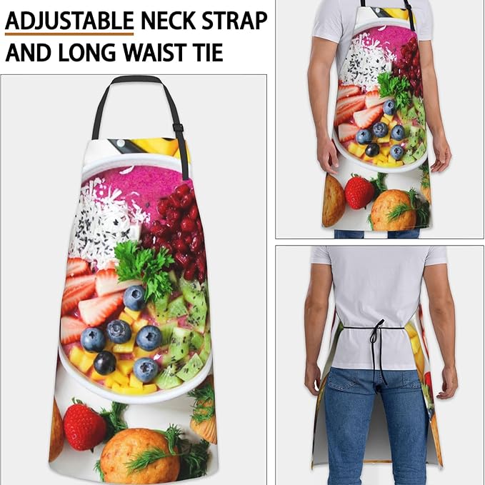 Cute Dolphin Apron for Women Men, Oxford Fabric Kitchen Cooking Chef Aprons