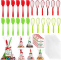 Bokon 12 Sets 48 Pcs Christmas Whisk Spatula Baking Gifts Red Green Christmas Kitchen Sets Includes Silicone Steel Whisk Spatula Greeting Cards Ribbons Plastic Bags Cooking Supplies for Xmas Gift
