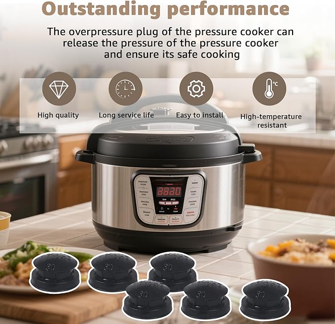 09915 Pressure Cooker Overpressure Plug (6-Pack) - Compatible with Presto Pressure Cooker Replacement Parts