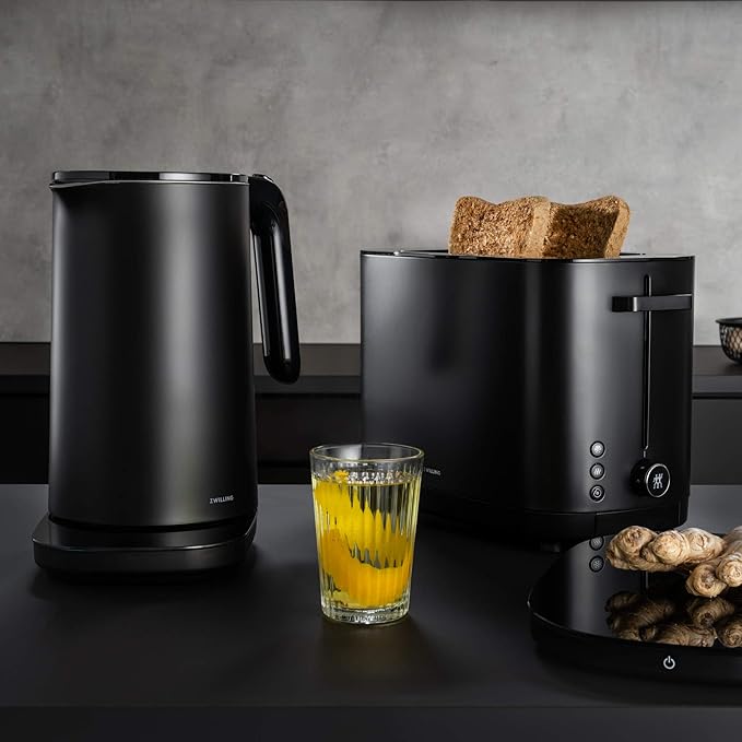 ZWILLING Enfinigy, 2-Slice Toaster, Extra Wide 1.5" Slots for Bagels and Toast, Black