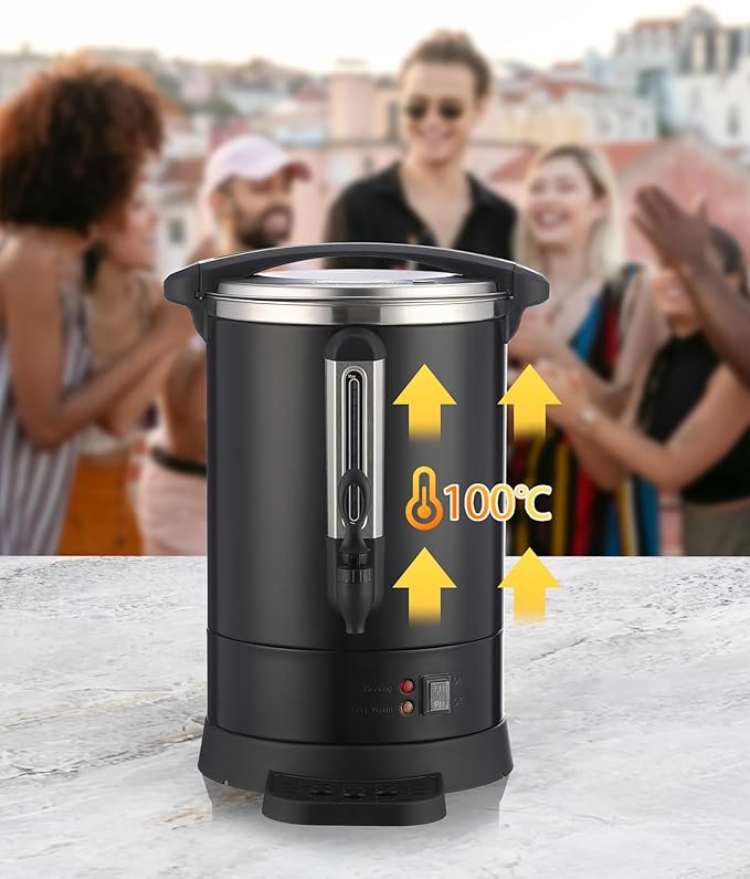 Commercial Coffee Urn,120 Cup 4.8 Gal/18L Stainless Steel Coffee Maker - Large Capacity Hot Water Dispenser for Buffet, Catering, Wedding, Church, Event, Double Wall Insulated