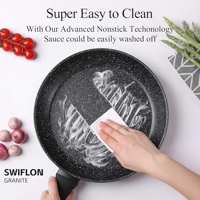 10 Inch Nonstick Frying Pan for Eggs & Omelettes, Deep Skillet Pan for Cooking, PFOA-Free Non Toxic Non Stick Frying Pan