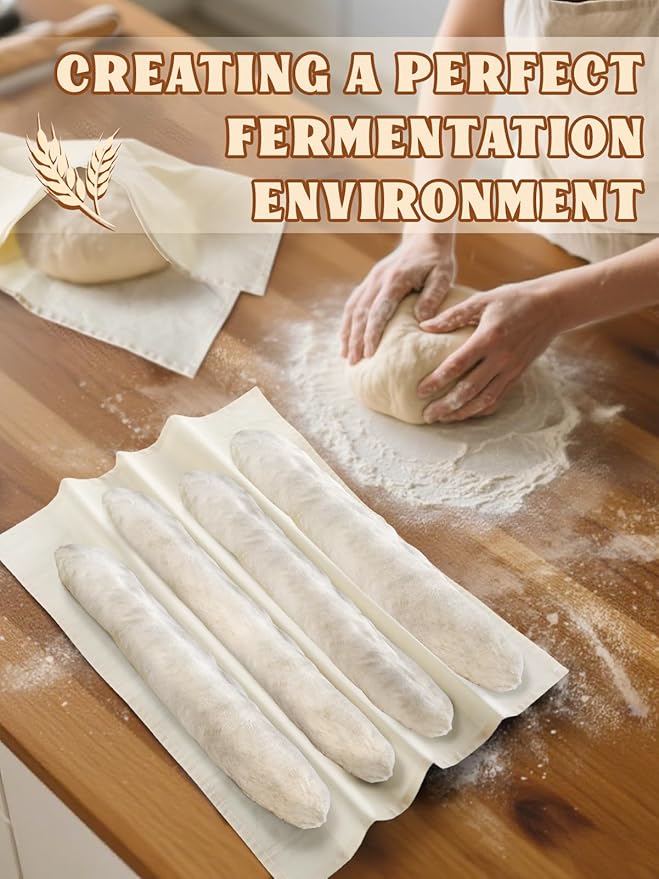 6pcs 100% cotton Tea Towels for Baking Sourdough - 14" x 18'' Unbleached Bread Basket Flour Sack Towels, Proofing Cover Cloth for Dough Raising, Bread Making Accessories Bakers Gift