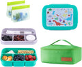 Leak-Proof, 8-Compartment Bento-Style Lunch Box - Ideal Portion Sizes for Ages 6+, Durale, Drop-Proof, Dishwasher Safe, & Made with BPA-Free Materials(Green)